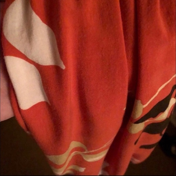 Burnt Orange Floral Summer Above Knee Length Dress - Picture 3 of 6